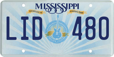 MS license plate LID480