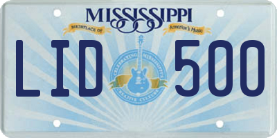 MS license plate LID500