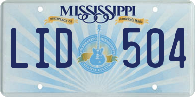 MS license plate LID504