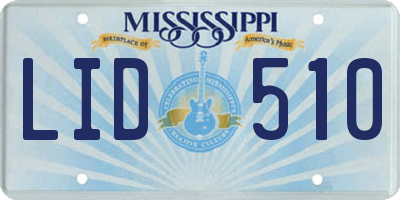 MS license plate LID510