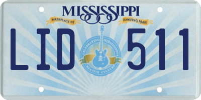 MS license plate LID511