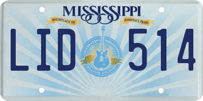 MS license plate LID514