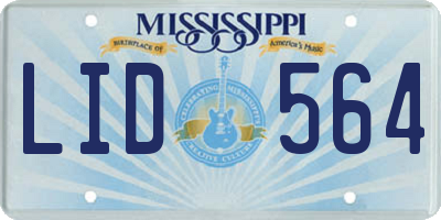 MS license plate LID564