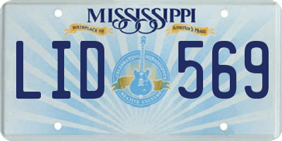 MS license plate LID569