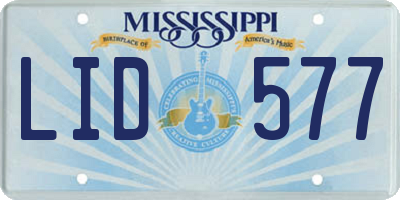 MS license plate LID577