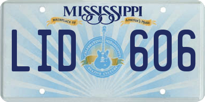 MS license plate LID606