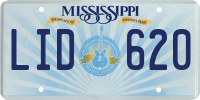 MS license plate LID620