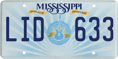 MS license plate LID633
