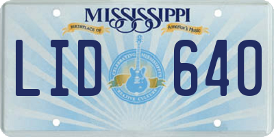 MS license plate LID640