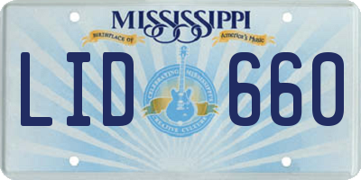 MS license plate LID660