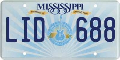 MS license plate LID688