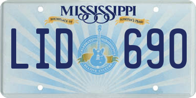 MS license plate LID690
