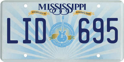 MS license plate LID695