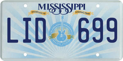 MS license plate LID699