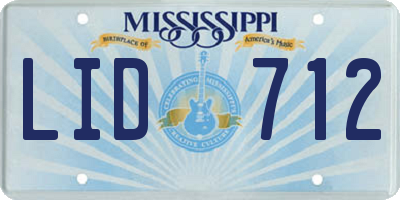 MS license plate LID712