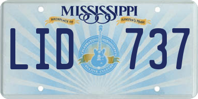 MS license plate LID737