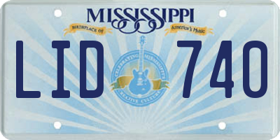 MS license plate LID740