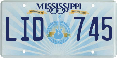 MS license plate LID745