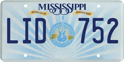 MS license plate LID752