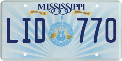 MS license plate LID770