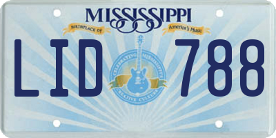 MS license plate LID788