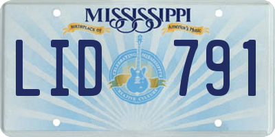 MS license plate LID791