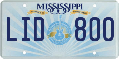MS license plate LID800