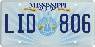MS license plate LID806