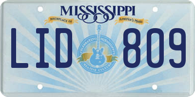 MS license plate LID809