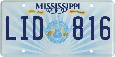MS license plate LID816