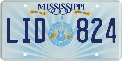 MS license plate LID824