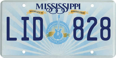 MS license plate LID828