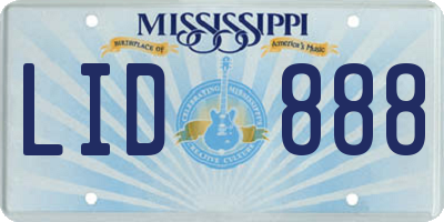 MS license plate LID888