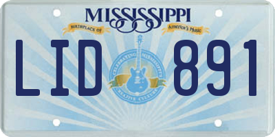 MS license plate LID891
