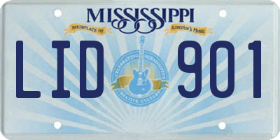 MS license plate LID901