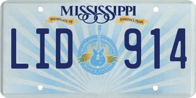 MS license plate LID914