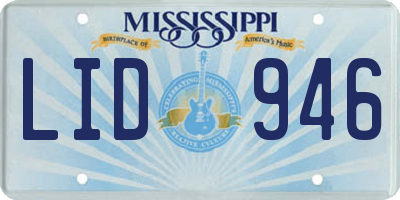 MS license plate LID946