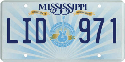MS license plate LID971