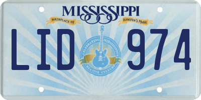 MS license plate LID974