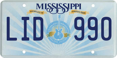 MS license plate LID990