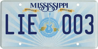 MS license plate LIE003