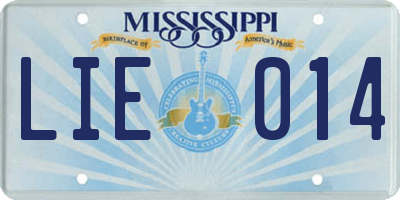 MS license plate LIE014