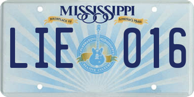 MS license plate LIE016