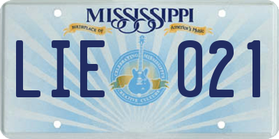 MS license plate LIE021