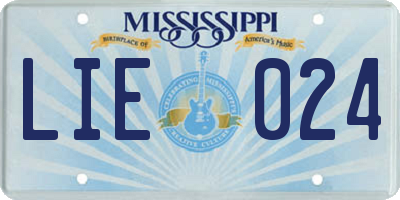 MS license plate LIE024