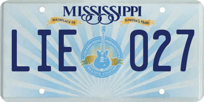 MS license plate LIE027