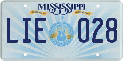 MS license plate LIE028