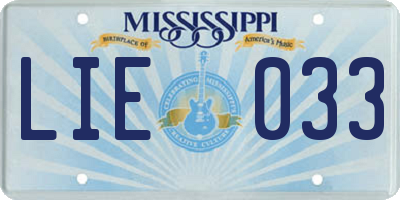MS license plate LIE033