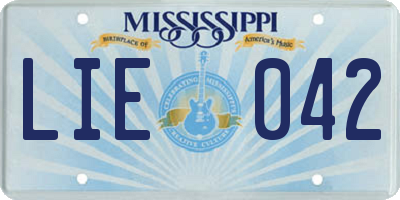 MS license plate LIE042