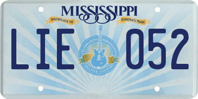 MS license plate LIE052